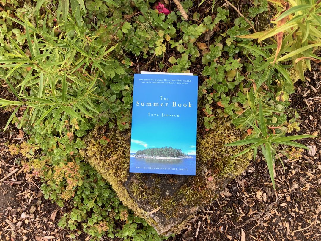 Copy of 'The Summer Book' among plants